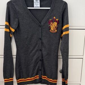 Warner Bros. Gryffindor Charcoal Cardigan with Gold Stripes